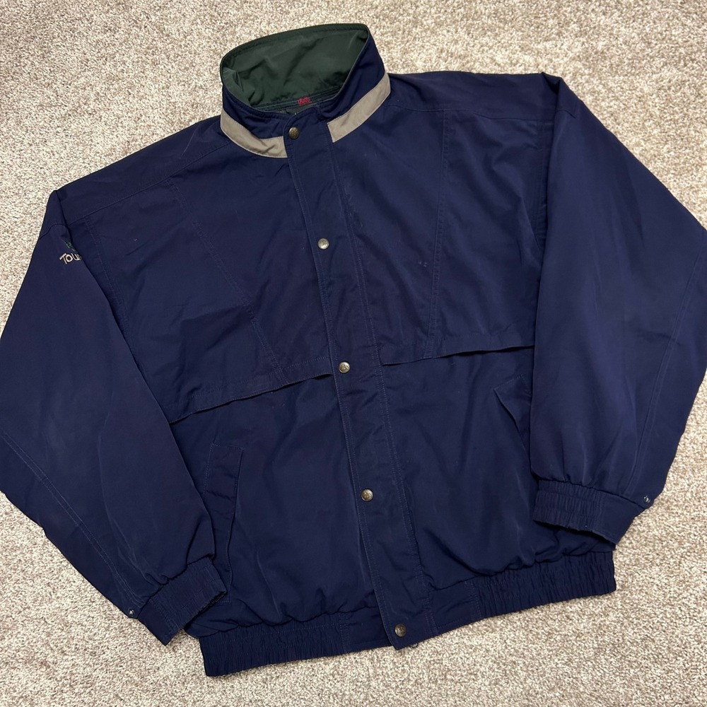 Vintage Tourney Gore-Tex Jacket Men Size XL Water/Windproof Navy‎ Blue Golf